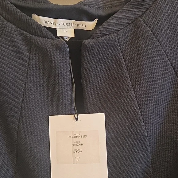 Diane Von Furstenburg NWTs Maizah Zip Front Piqued Stretch Sheath Dress - Picture 4 of 5